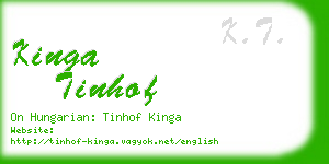 kinga tinhof business card